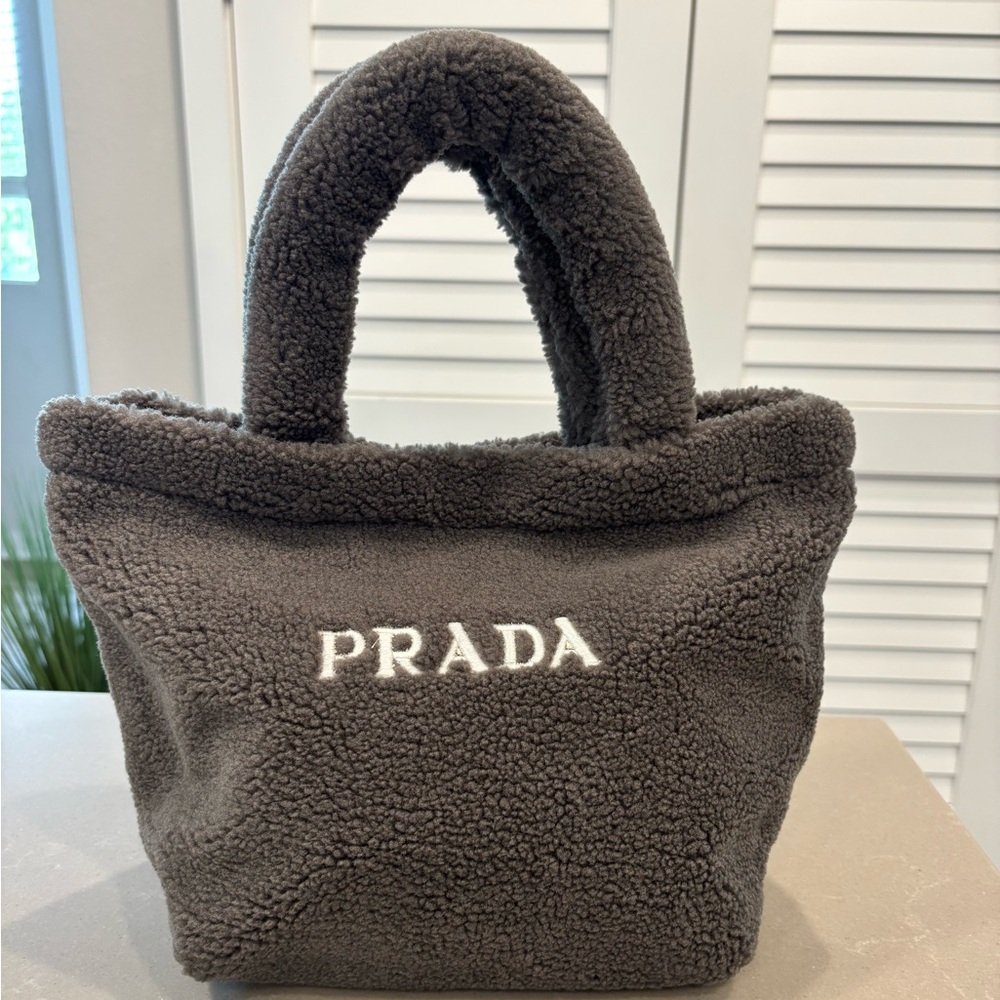 GWP Prada Faux Shearling Mini  Tote